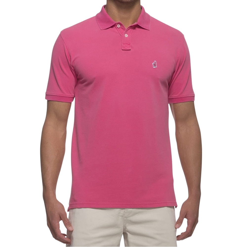 Johnnie-O Hangin Out Pink Cotton Blend Mens Polo Size Large